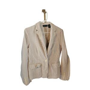 Relativity Cream Blazer Jacket Tan Stripes Size Small